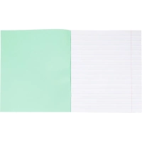 Тетрадь в зеленом офсете  12 л., узкая линия, штука,100% белизна