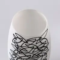 Ваза &laquo;Сфера&raquo;, листочки, h=26 см, стекло, белая