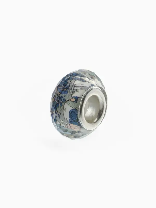 Бусинка «Цветы» незабудки, для творчества, бело-синяя в серебре Бусинка «Цветы» незабудки, для творчества, бело-синяя в серебре