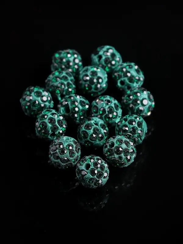 Бусины для творчества &laquo;Шамбала&raquo;, 10 мм, набор 15 шт., цвет изумруд