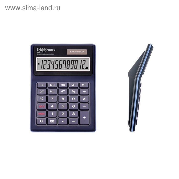 Калькулятор настольный 12-и разрядный ErichKrause WC-612, пыле-влагозащищенный Калькулятор настольный 12-и разрядный ErichKrause WC-612, пыле-влагозащищенный