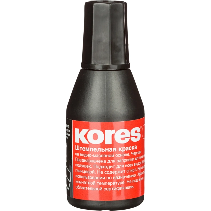 Краска штемпельная KORES черная 71334 на водно-масляной