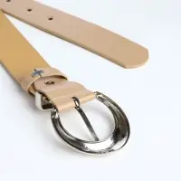 Ремень женский с винтом, 110&times;3.3 см, пряжка металл, серебристая, бежевый