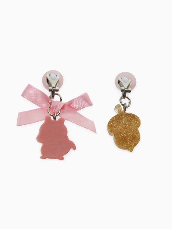 Серьги-клипсы детские  Серьги-клипсы детские "Выбражулька" белочка с бантом, жёлудь с жемчужиной, цветные