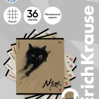 Тетрадь 36 листов в клетк ErichKrause Blur Cat, МИКС