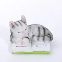 Сувенир полистоун "Спящий котёнок на книге" серый 9,5х9х5,7 см