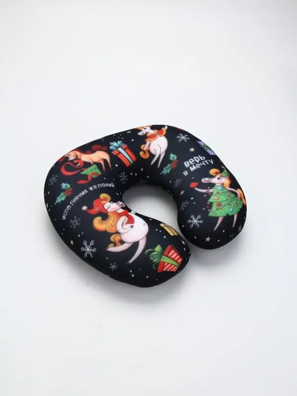 Подушка антистресс новогодняя «Верь в мечту», черная