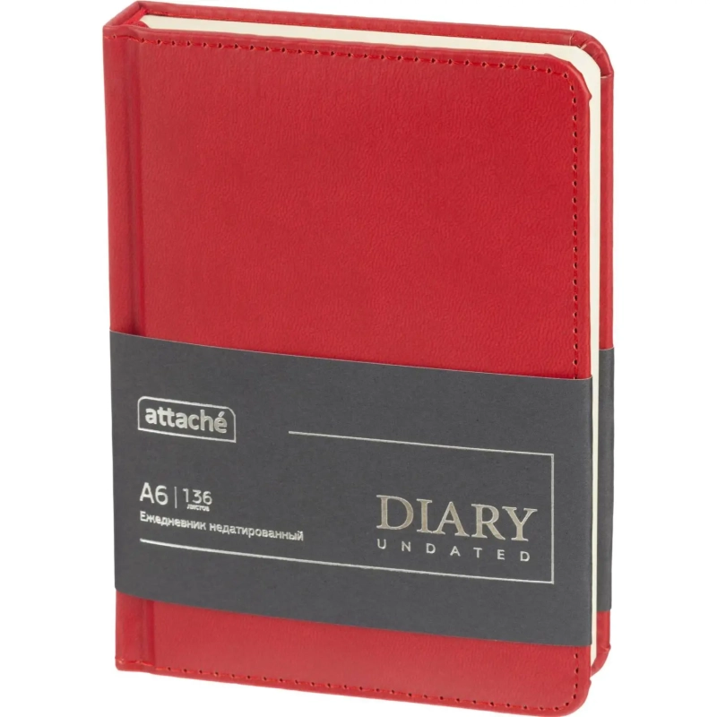 Ежедневник недатированный ATTACHE ClassicА6, 136л, красный