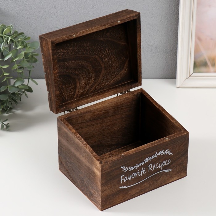 Шкатулка дерево  Шкатулка дерево "Прямоугольная" тёмно-коричневая 14,5х18х14 см