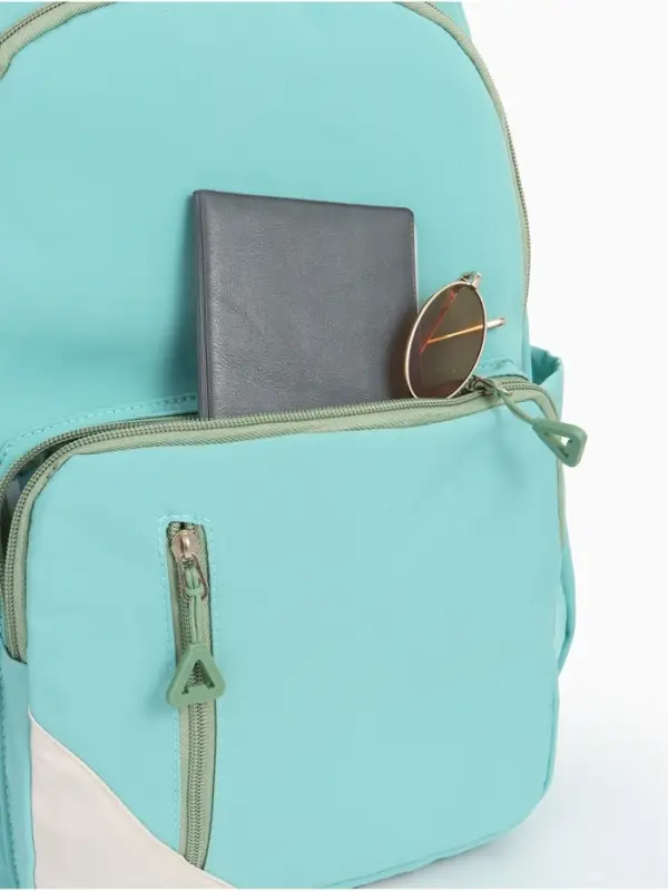 Рюкзак школьный на молнии, с отделами, карманами, размер 31&times;18&times;44 см, бирюзовый