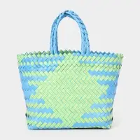 Сумка плетёная, 30&times;10&times;33 см, пластик, голубая