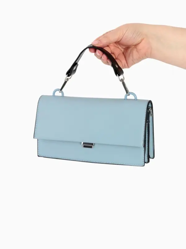 Ручка для сумки, с карабинами, 20 &plusmn; 1 см &times; 2.5 см, цвет чёрный/серебряный