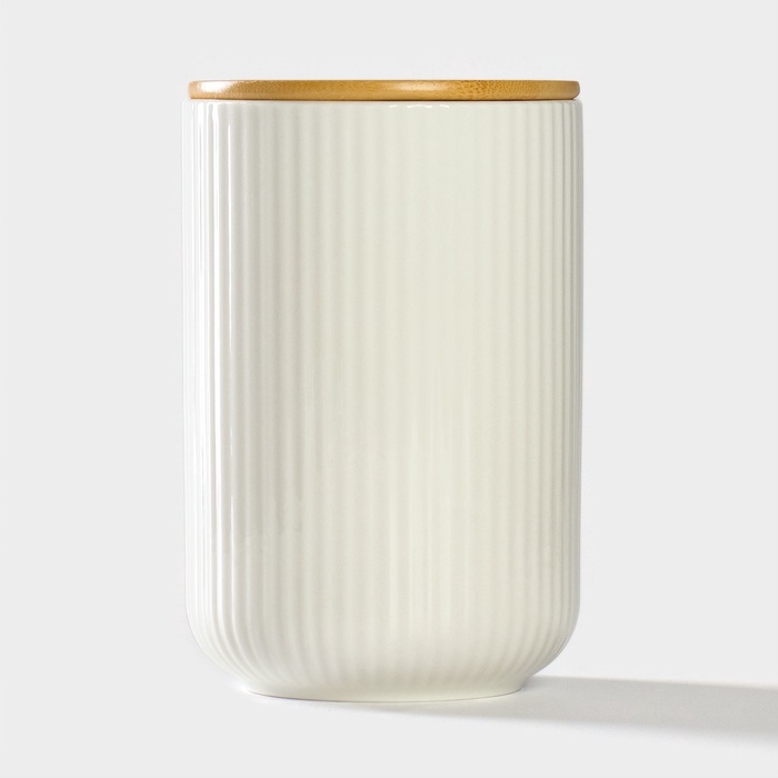 Банка для сыпучих продуктов BellaTenero, 800 мл, 10&times;15 см, фарфор, белая