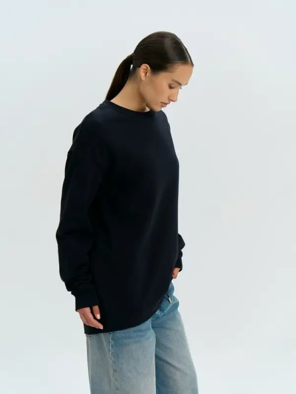 Свитшот оверсайз унисекс Omnifit, черный, размер XS/S Свитшот оверсайз унисекс Omnifit, черный, размер XS/S