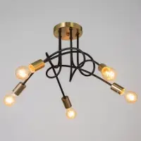 Люстра &laquo;Узел&raquo; 5&times;40 Вт Е27 черный/латунь 52&times;52&times;36 см