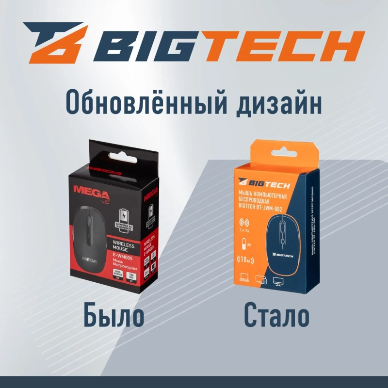 Мышь компьютерная черная, 1200-3200DPi, 2.4Ггц BT-JWM-002/E-WM005