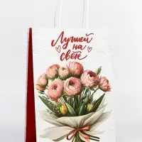Пакет подарочный крафт «Лучшей на свете» 18×8×25 См