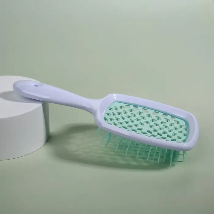 Расчёска массажная, широкая, вентилируемая, 8.5&times;20.5&plusmn;1 см, белая, бирюзовая