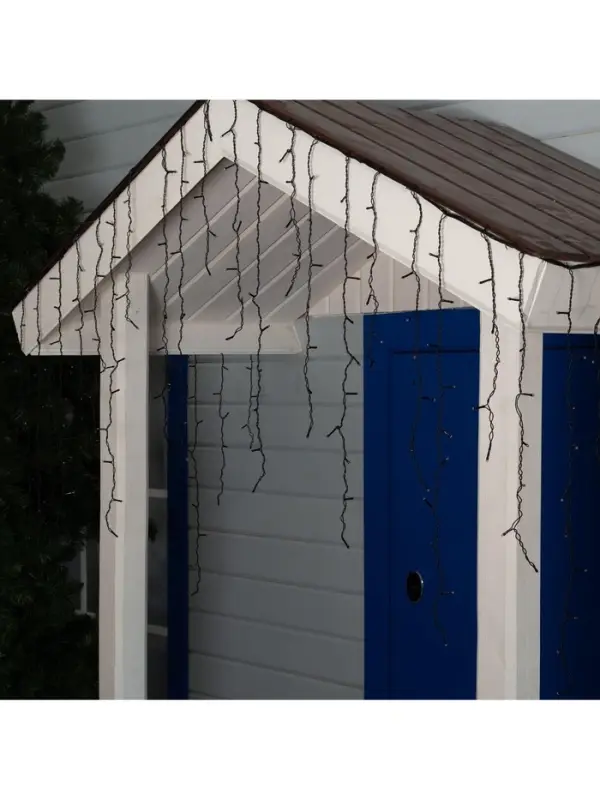 Гирлянда &laquo;Бахрома&raquo; 3&times;0.9 м, IP44, УМС, тёмная нить, 232 LED, свечение мульти, 220 В