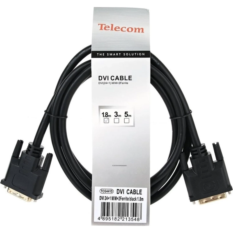 Кабель DVI-D--DVI-D Dual link 25M/25M, 1.8м Telecom <TCG441D-1.8M