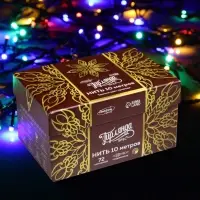 Гирлянда &laquo;Нить&raquo; 10 м, IP44, УМС, тёмная нить, 72 SMD-LED, свечение мульти, 220 В