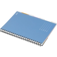 Бизнес-тетрадь 140л,кл,А4,SPIRAL BOOK Синий,евроспир,обл.пласт,раздел.84101