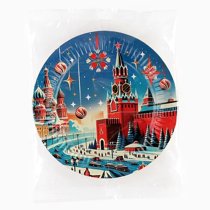 Тарелка одноразовая бумажная «С Новым годом», 18 см