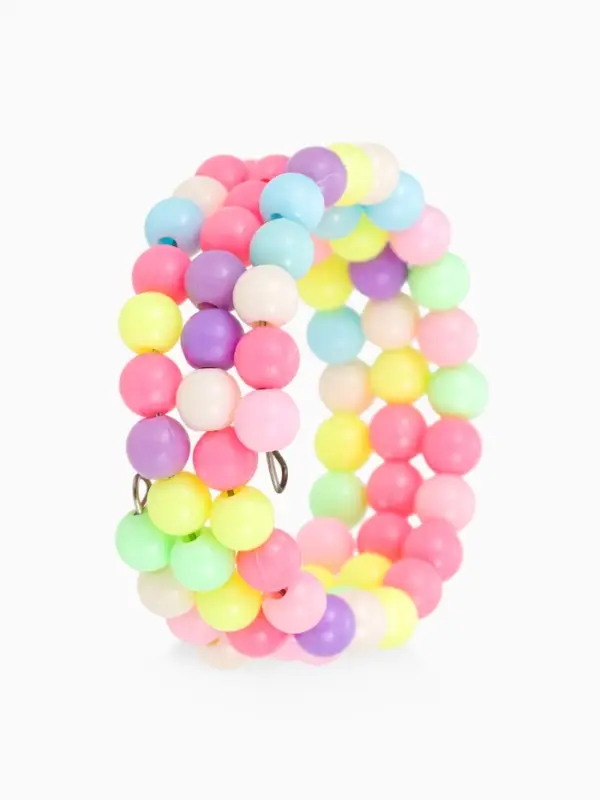 Браслет-пружинка детский &laquo;Выбражулька&raquo;, бусинки, d=6 см три ряда, цветной