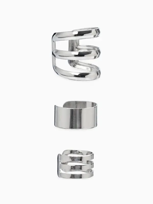 Серьги каффы &laquo;Классика&raquo;, набор 3 шт. цвет серебро