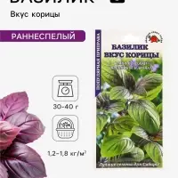 Семена Базилик &laquo;Вкус Корицы&raquo;, 0.3 г, раннеспелый, зелёный с фиолетовыми прожилками, &laquo;Золотая Сотка Алтая&raquo;