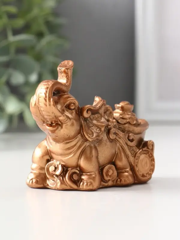 Фигура «Слоник с мешком денег», 6.5×4×8.5 см, бронза
