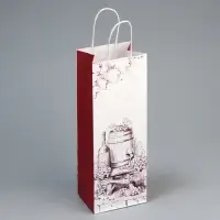 Пакет подарочный под бутылку, упаковка, «Подарок для тебя», белый крафт, 13 х 36 х 10 см