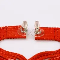 Серьги висячие со стразами &laquo;Маскарад&raquo; ступенька, цвет красный, 9.7 см