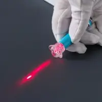 Фонарик-лазер брелок на карабине "Цветок" пастель МИКС 2,5х2,5х8 см