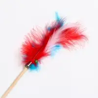 Дразнилка &laquo;Перья с колокольчиком&raquo; на деревянной палочке, с бубенчиком, цвет МИКС