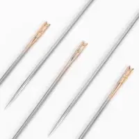 Иглы швейные Арт Узор, с золотым ушком, самовдеваемые, d=0.78 мм, 3.5-4.2 см, набор 12 шт.