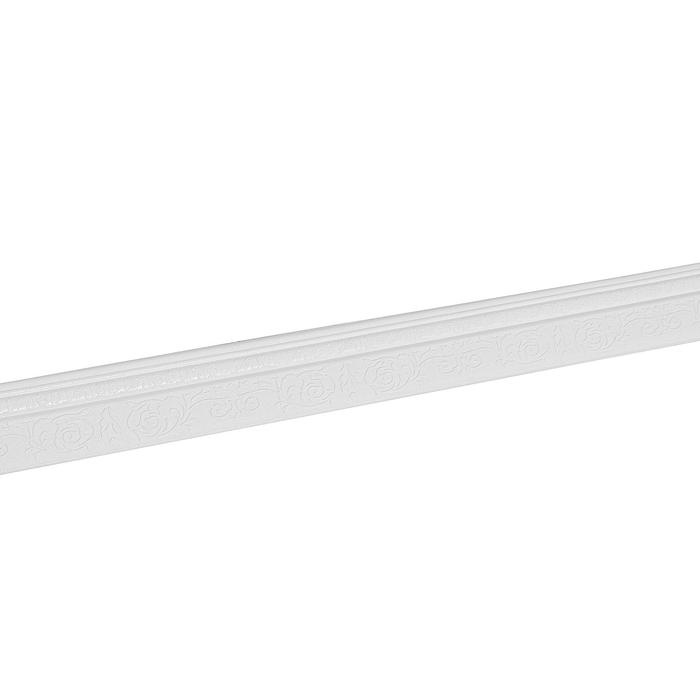Самоклеящийся ПВХ плинтус 3D белый с узором, 2,3м Самоклеящийся ПВХ плинтус 3D белый с узором, 2,3м