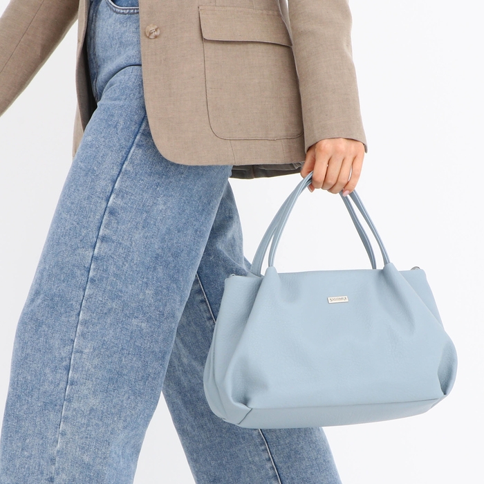 Сумка женская, средний размер, цвет голубой