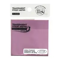 Блок с липким краем 76&times;76 мм, 50 листов, фиолетовый перламутр, прозрачный, пластик
