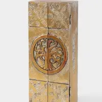 Ключница "Древо" (6 крючков) 14х7х32 см, МДФ, цв. золото