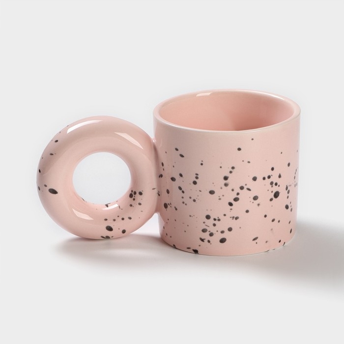 Кружка керамическая «Бублик», 300 мл, цвет розовый Кружка керамическая «Бублик», 300 мл, цвет розовый