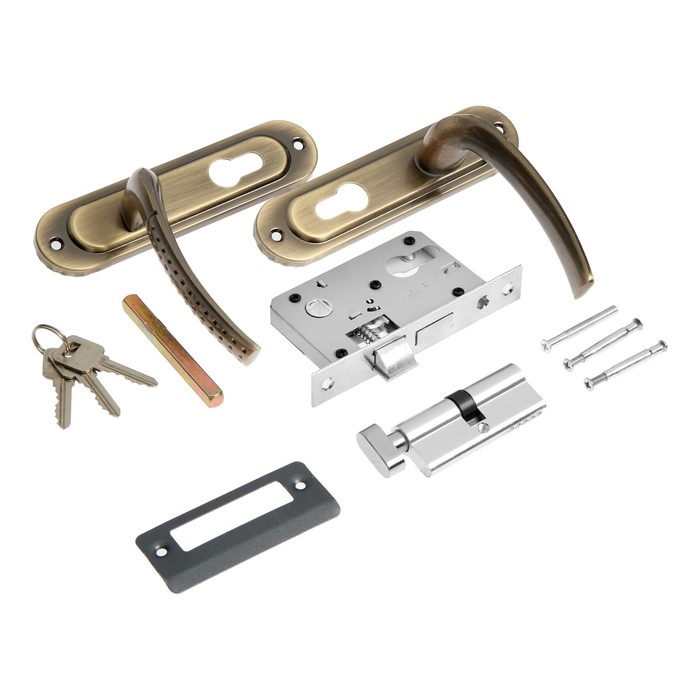 Замок врезной LOCKLAND RD002, с ручкой, 3 ключа, цвет бронза Замок врезной LOCKLAND RD002, с ручкой, 3 ключа, цвет бронза