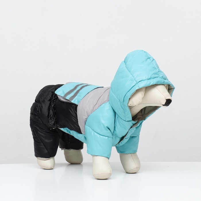 Комбинезон Комбинезон "Анорак" светоотражающий, размер 8 (ДС 19 см, ОГ 30, ОШ 22 см), чёрно-голубой