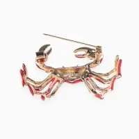 Брошь &laquo;Краб&raquo;, красная в золоте