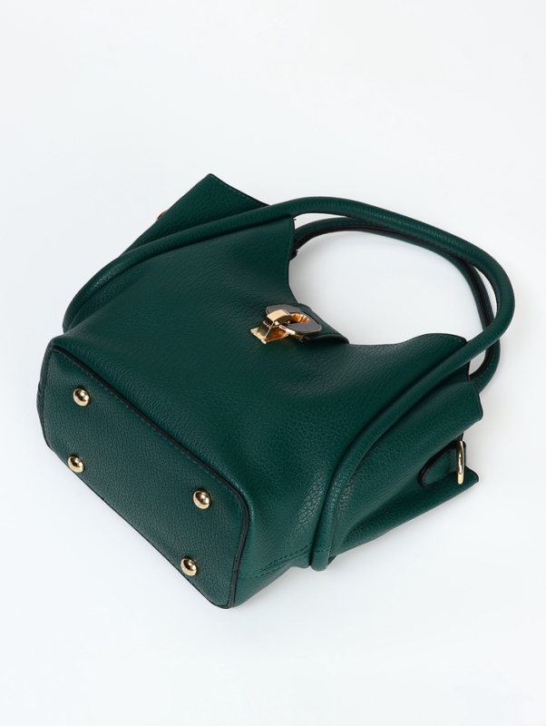 Сумка женская тоут на молнии, цвет тёмно-зелёный