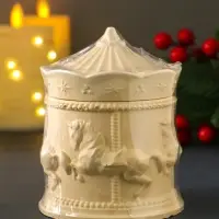Свеча в гипсовом подсвечникес крышкой Карусель, 8,6*10,4