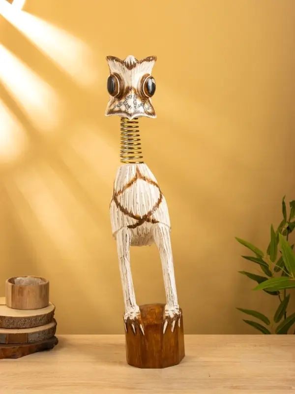 Сувенир «Попугай», 12×12×65 см, дерево