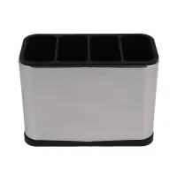 Подставка для столовых приборов тм VETTA, 18х13х8,5см, пластик, цвет серебро