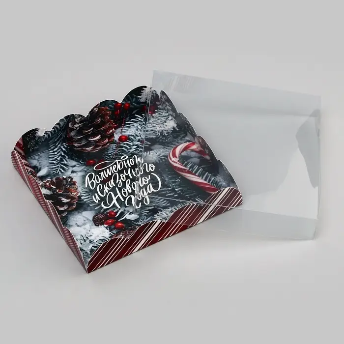 Коробка для печенья, «Новогодние трости!», 15×15×3 см, Новый год Коробка для печенья, «Новогодние трости!», 15×15×3 см, Новый год