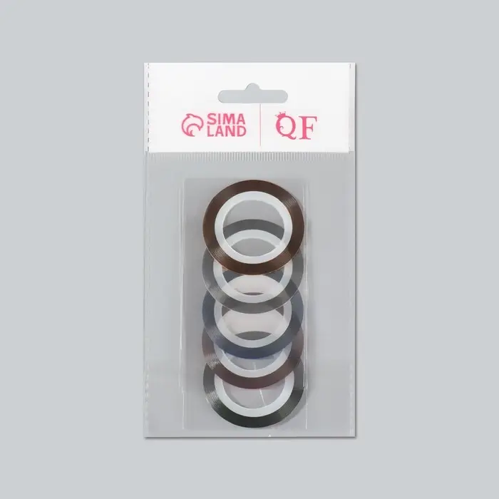 Ленты клеевые для декора «Голография», 5 шт., 1 мм, 18 м, разноцветные